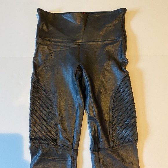 Spanx Faux Leather Moto Leggings - Very Black - Medium (regular) - Picture 3 of 9